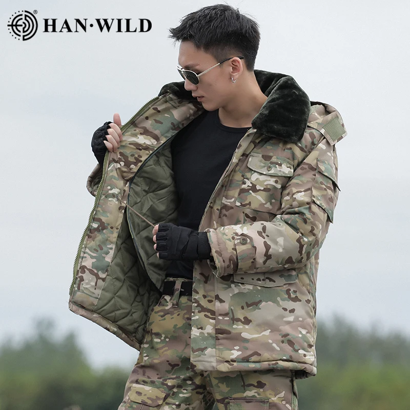 -25°F Men Winter Jacket Warm Thick Parkas Military Jacket Outwear Outfits Army Windproof Parka Hunting Clothes Coats Men Korean