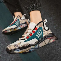 2022 summer new mens sports running shoes inner heightened mesh breathable casual shoes personality trend old shoes