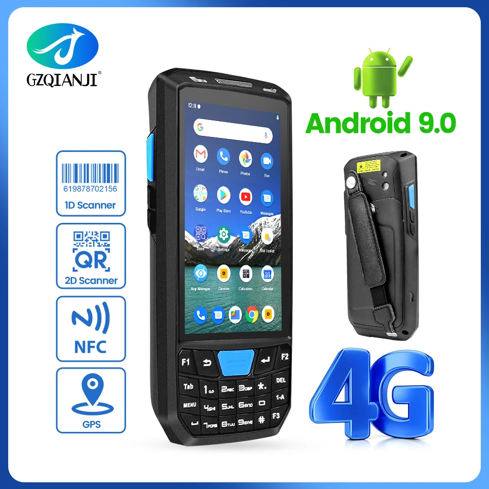 

PDA Rugged Handheld Terminal Android 9.0 Barcode Reader Scanner 1D laser 2D QR Data Collector Honeywell NFC function PDA 4G wifi