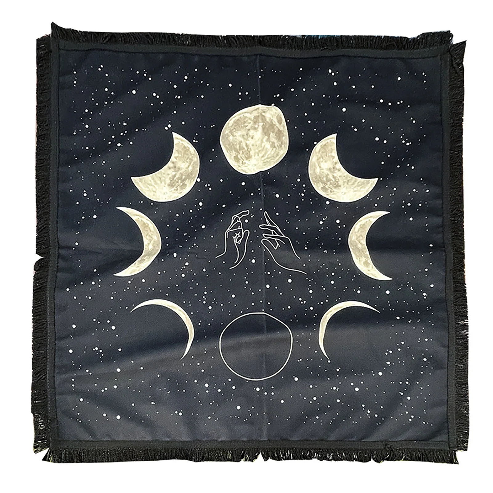 

60x60cm Table Cloth Velvet Moon Phase Witch Tarot Card Cloth Board Game Tablecloth Altar Tarots Cloth Divination Mat