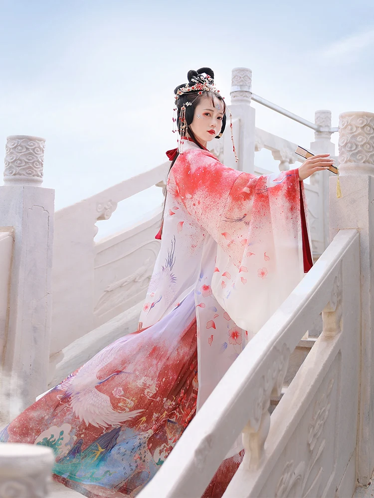 Женский китайский халат Hanfu для народных танцев платье ханьфу костюм Тан