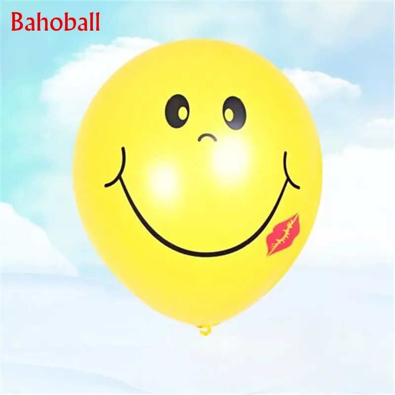 

12inch Yellow Print Smile Face Latex Balloons Happy Birthday Party Decoration Baby Shower Air Ballons for Kids Gifts