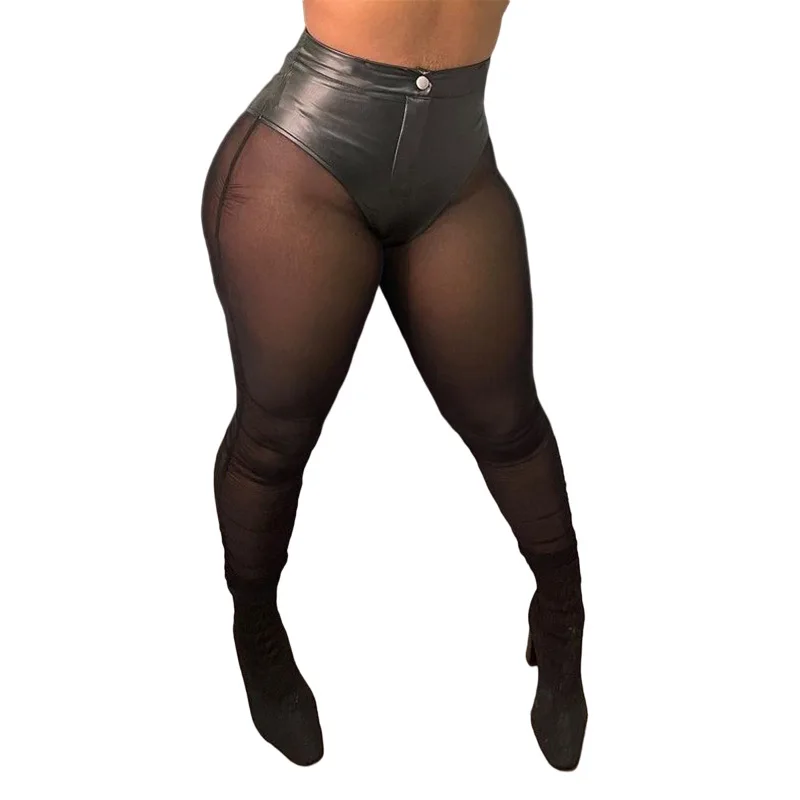 Хипстерская женская одежда Y2K пляжные леггинсы из прозрачной сетки пикантные