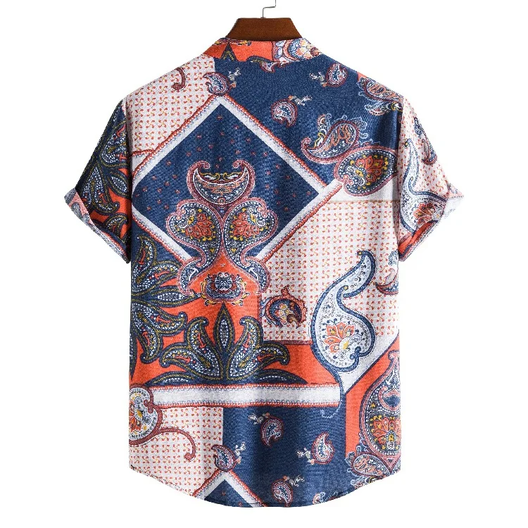 Костюм мужской из рубашки и шортов с принтом пейсли хипстерский комплект 2