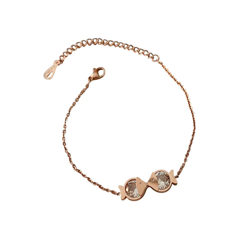 Браслет ARADOO Kiss Fish из титановой стали с фианитами | Украшения и аксессуары