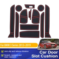 Car Door Groove Mat For BMW 3 Series F30 F31 F34 320 328 M3 2012~2019 Slot Hole Anti-dirty Gate Slot Cup Mats Car Accessories