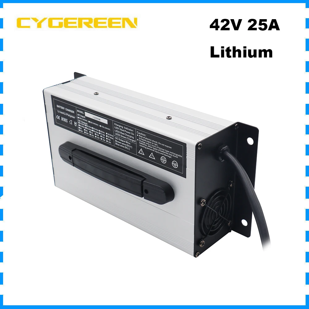 

36V 25A 10S Li ion E-Bike Fast Charger 42V 36 Volt 100AH 200AH 300AH Lithium Forklift RV Solar Tricycle Battery Charger