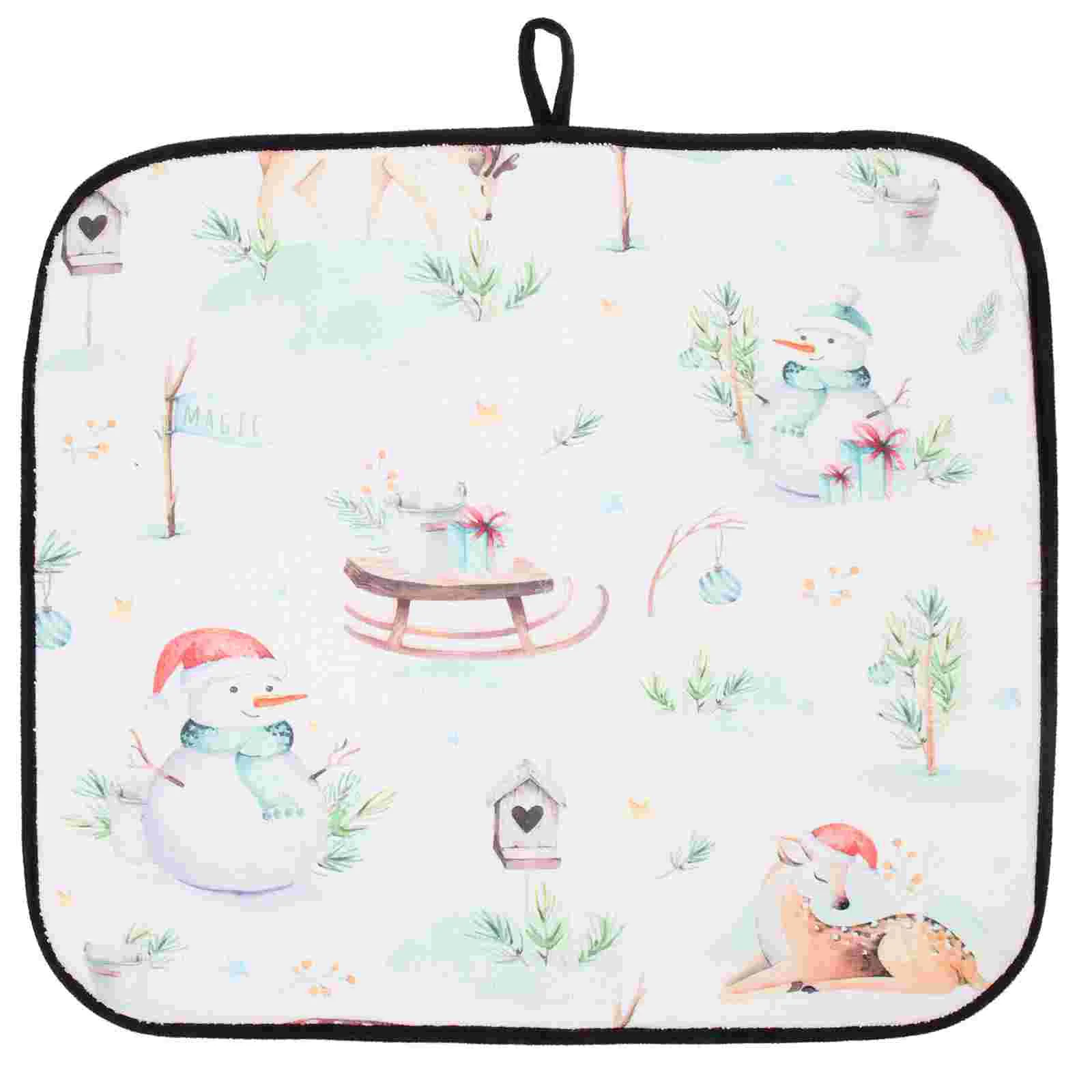 

Drying Pad Fall Placemats Heat Proof Mat Dining Table Hot Pot Holder Hot Dish Mat Polyester Kitchen Drying Mat