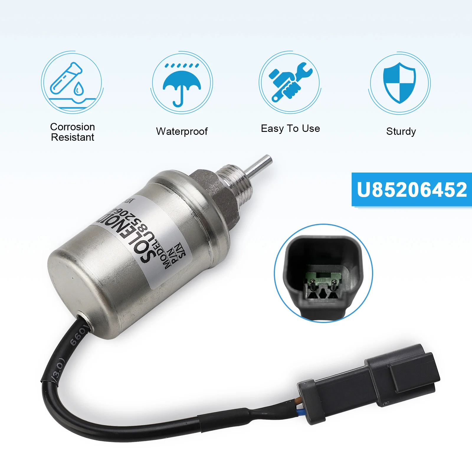 Серебристый топливный запорный электромагнитный клапан U85206452/U85206451 12 В подходит