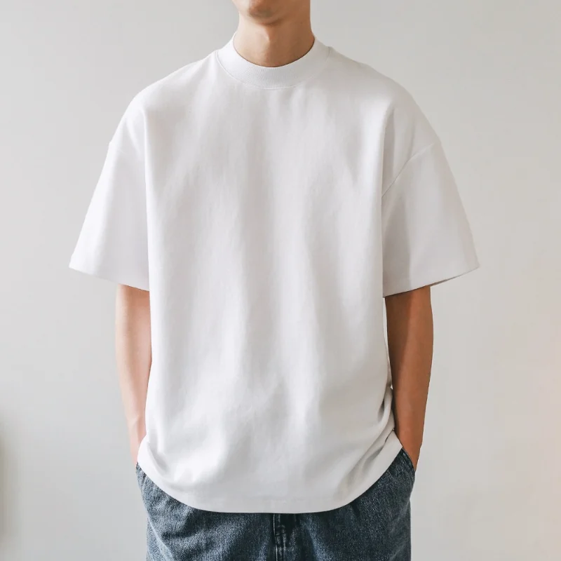 

Summer Clean Fit Man White Tshirt Hipster All Cotton Small Neckl T-shirts Harajuku Casual Tee Shirt Tops Clothing Short Sleeve