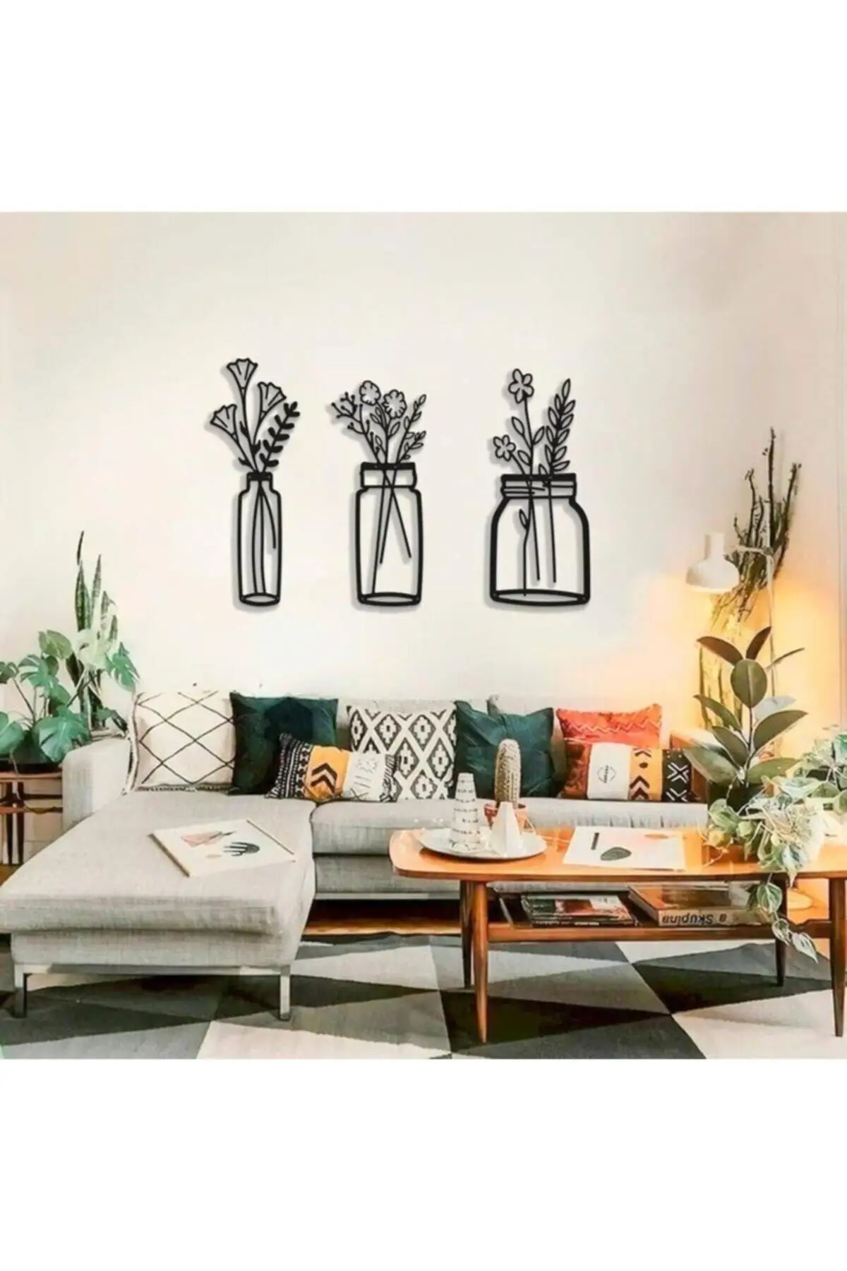 Цветочный горшок, настенное украшение, деревянный декор, 3 шт., 35x15 см, подарок