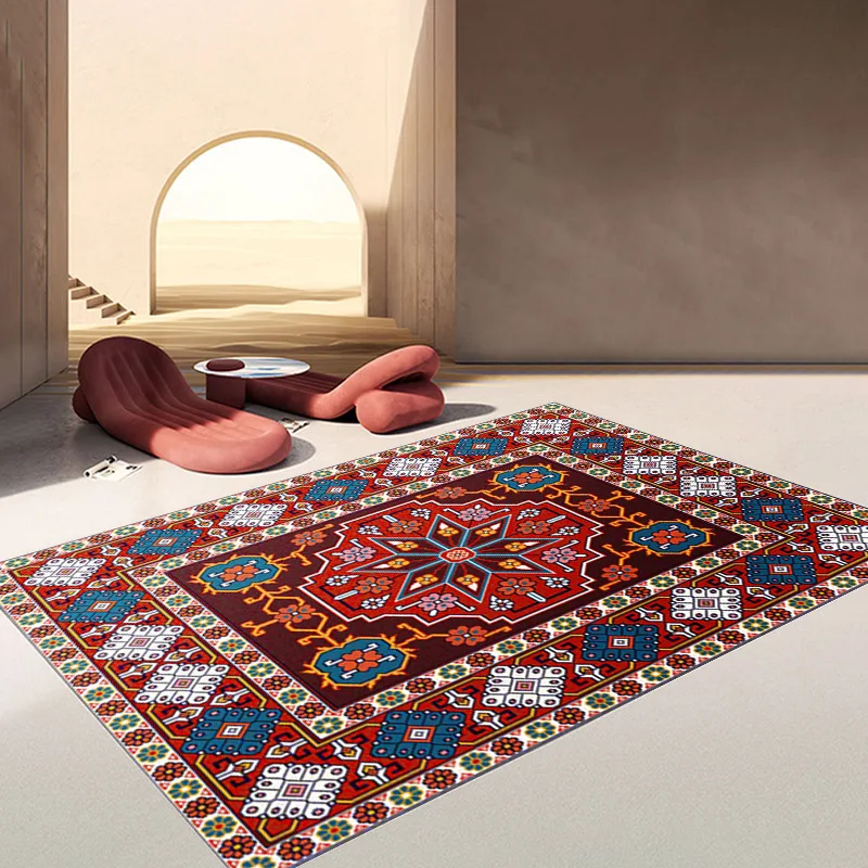 

Retro Bohemian Carpet Living Room Bedroom Room Carpet European Ethnic Style Decoration Homestay Coffee Table Cushion Full Carpet