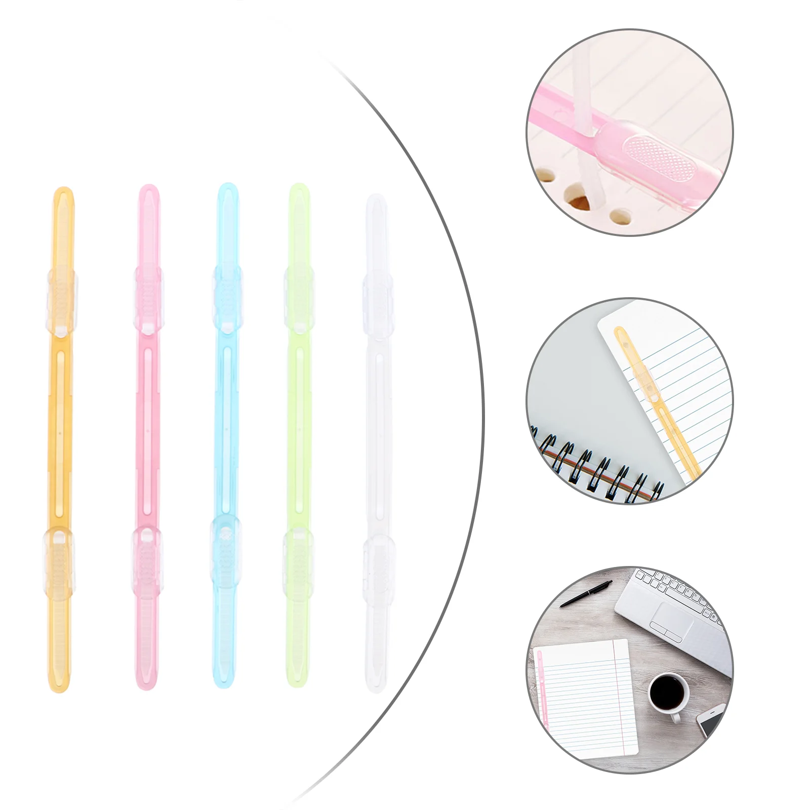 

1 Set/5pcs Portable Multidunctional Bookbinding Clips Plastic Binder Clip for Office