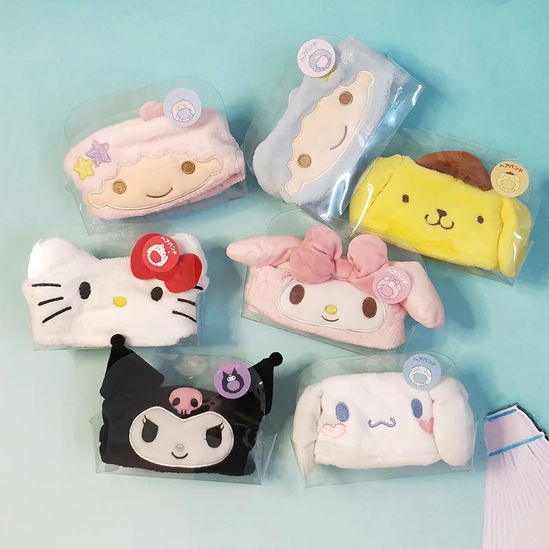 

New Sanrioed Cinnamoroll Kuromi Hello Kitty My Melody Headband Face Wash Headband Kawaii Headpiece Decoration Gift