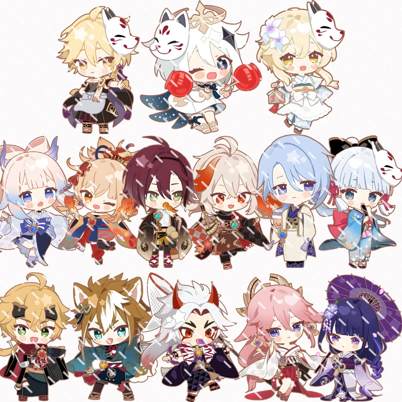 

Anime Genshin Impact Figure Keychain Arataki Itto Inazuma Raiden Shogun Yae Miko Keyring Women Accessories Cosplay Fans Gifts