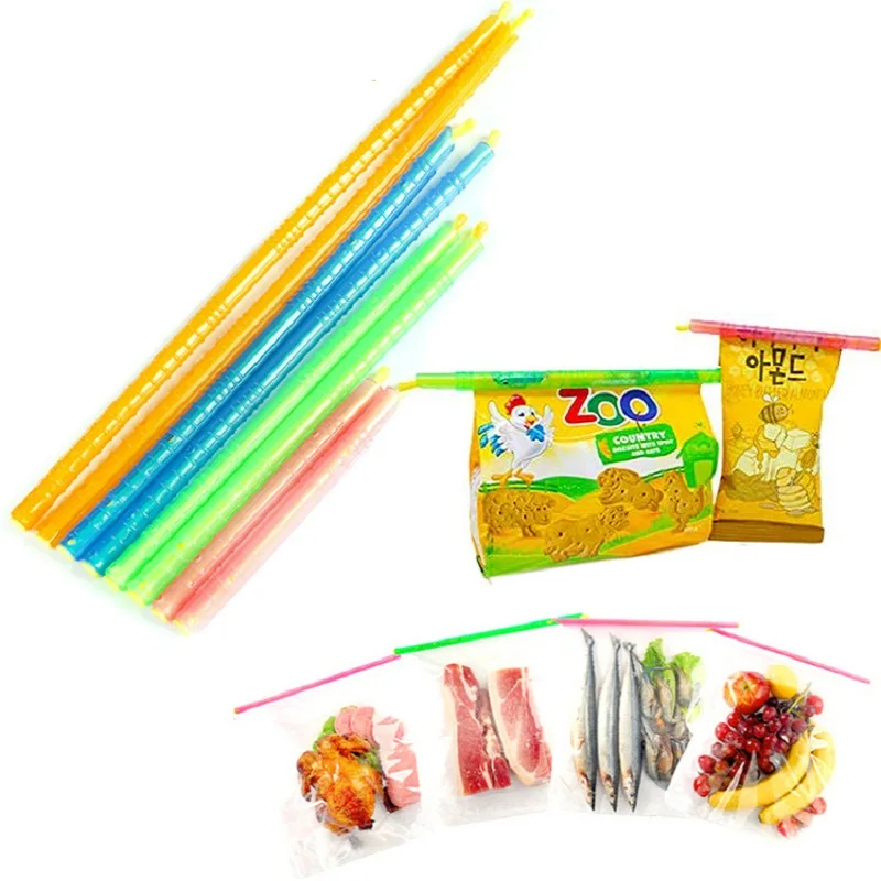 

16/24/30 Pcs Bag Sealing Clips Sealer Clips Rods Close Clips Portable Sealer Sticks Fresh-Keeping Sealing Sticks For Snack