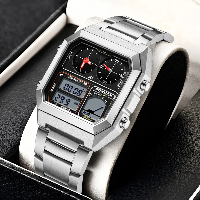 Часы наручные FOXBOX Мужские Цифровые спортивные водонепроницаемые в стиле