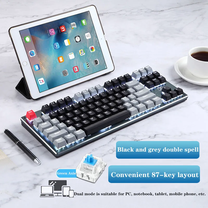 Three Mode Bluetooth Wireless Keyboard Pc Gamer Complete Mechanical Wired Kit Custom Keycaps RGB Keyboards Setup Accessories