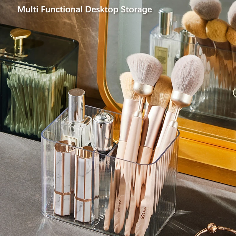 Коробка для хранения косметики ватных палочек спонж макияжа кисть настольный