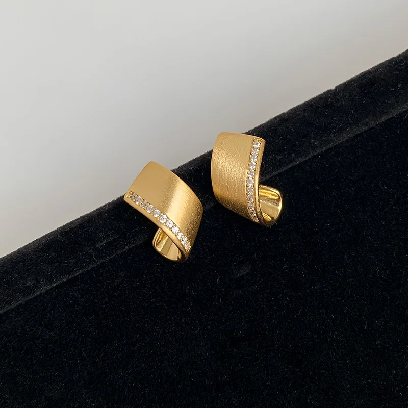 Корейские новые модные ювелирные изделия 14 к позолоченные матовые витые