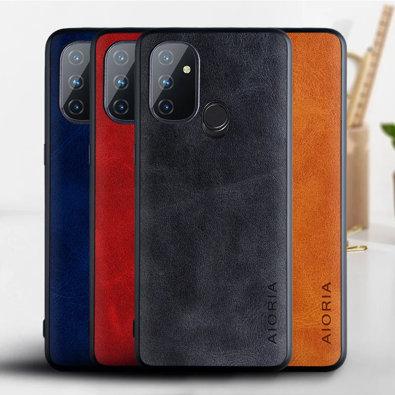 

Case for Oneplus Nord N100 funda Luxury Vintage leather skin phone cover for oneplus nord n100 case coque capa Business Vintage