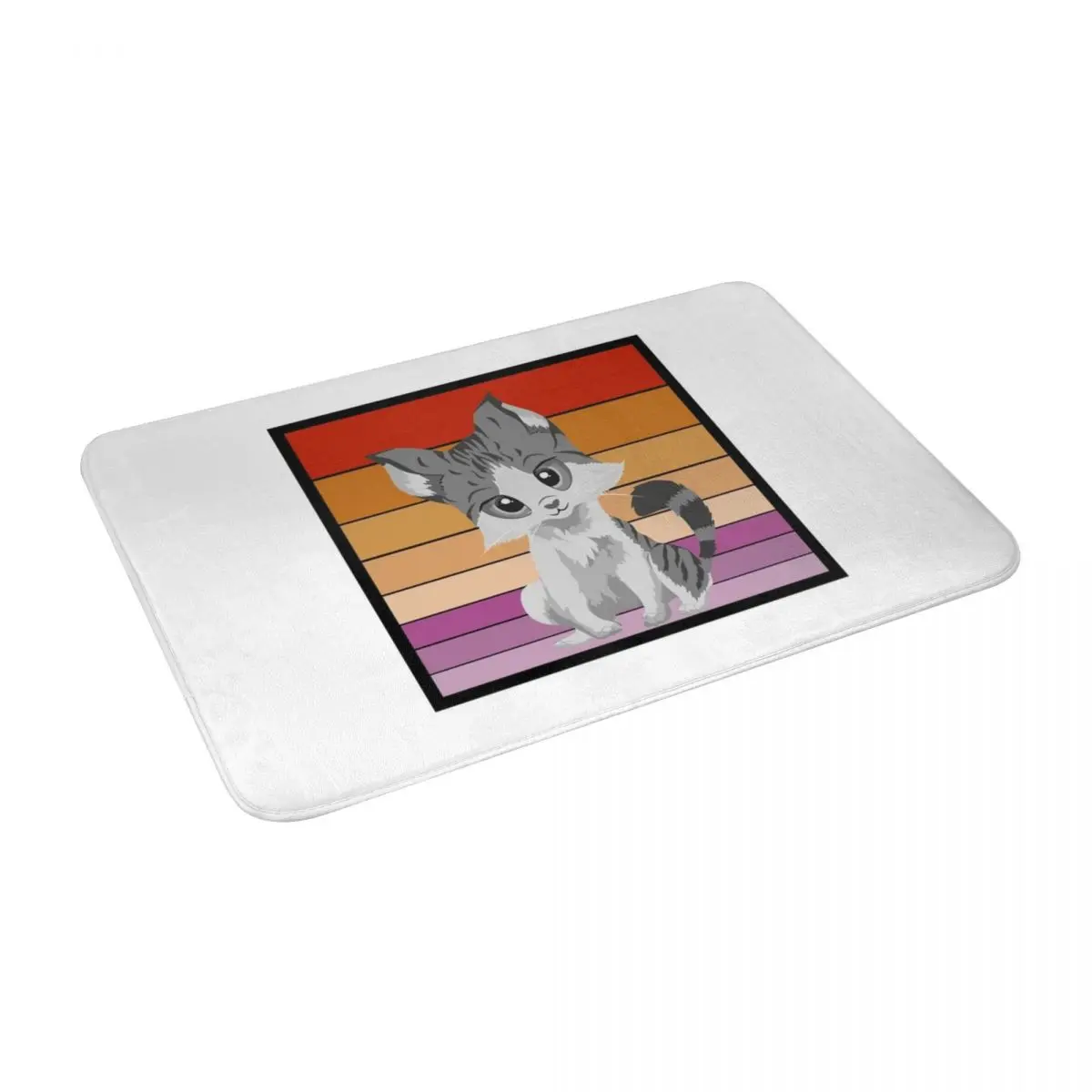 Противоскользящий ковер с рисунком кошки и надписью Hey 2022 | Дом сад