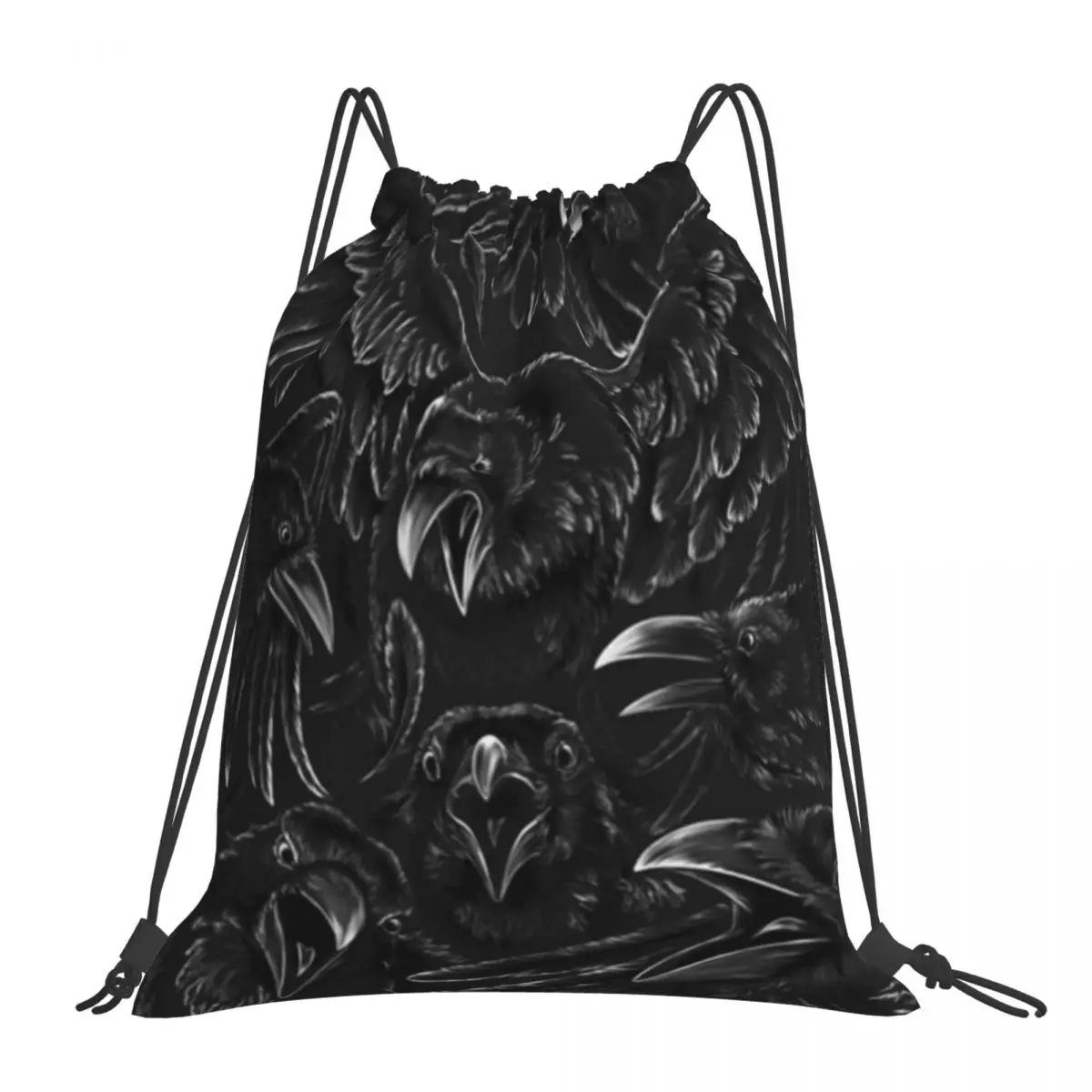 

Raven Rage Backpacks Casual Portable Drawstring Bags Drawstring Bundle Pocket Storage Bag Book Bags For Travel School
