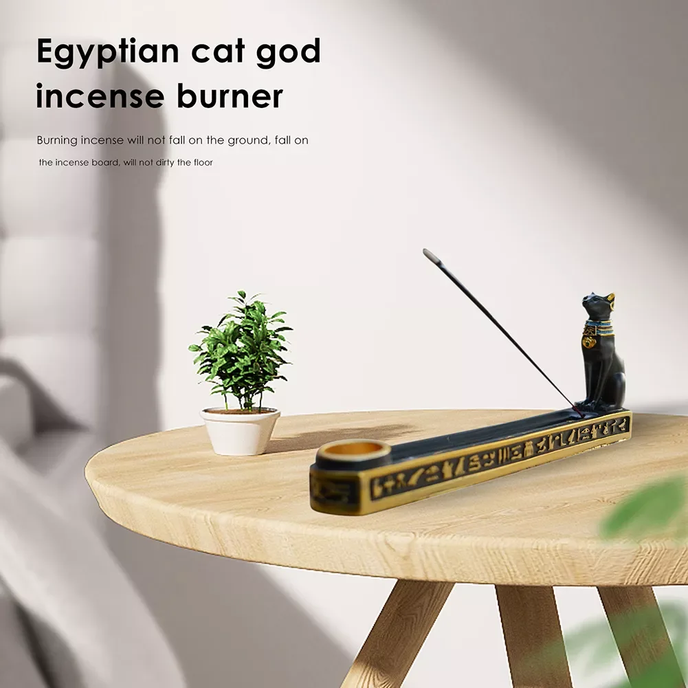 

Egyptian Mythology Bastet Egyptian Cat Resin Craft Incense burnerIncenseWire Censer Base Home Decoration Incense Holder