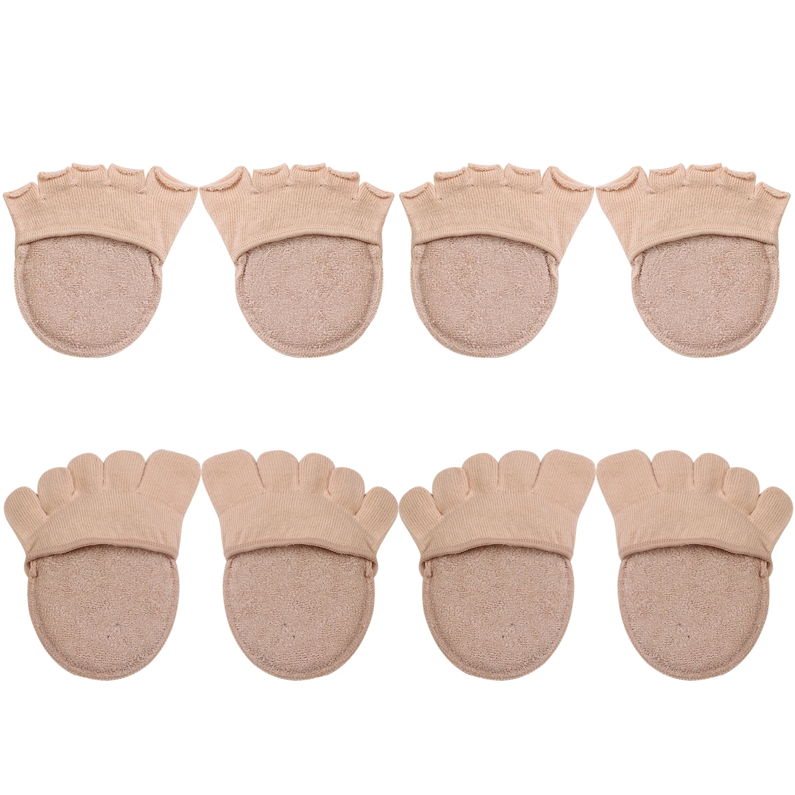

4pairs Solid Elastic Sweat Absorption Comfortable Foot Cushion Non Slip Metatarsal Pad Reusable Pain Relief Durable For Summer
