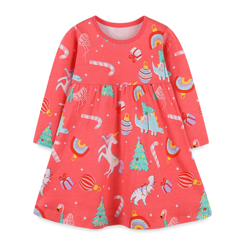 

New Dress for Girl Birthday Party Unicorn printed dress School casual wear Princess Costume Kid spring and autumn Casual Clothes