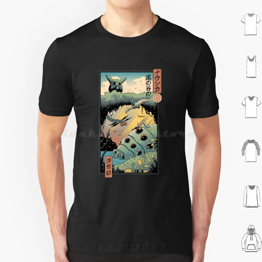 

Ukiyo E Wind Valley футболка 6Xl хлопковая крутая футболка аниме японская укиё э древесный блок вудблок ветровая долина научная фантастика