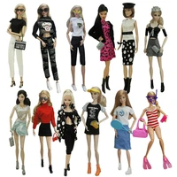 fashion 11 5 doll outfits for barbie clothes set shirt coat jacket skirt dress crop pants shoes glasses hat 16 bjd accessories