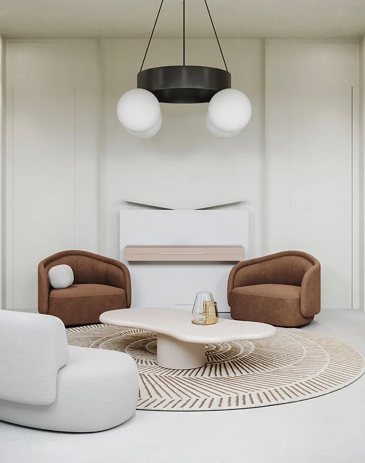 

Italian style light luxury fabric single sofa chair hotel bed and breakfast lounge chair with armrests