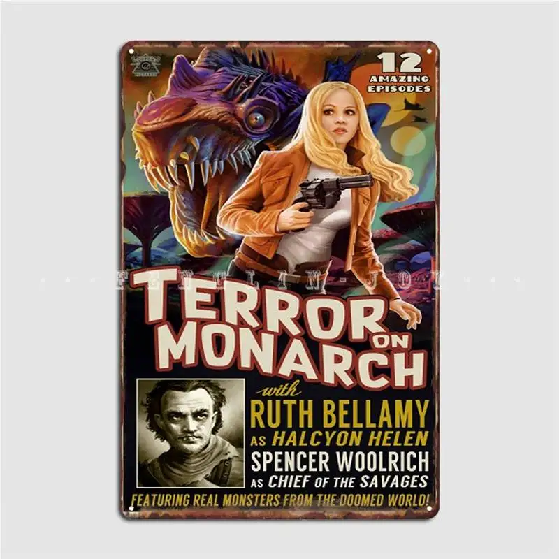 

Outer Worlds Terror Of Monarch Metal Sign Cinema Garage Party Plaques Create Tin Sign Poster