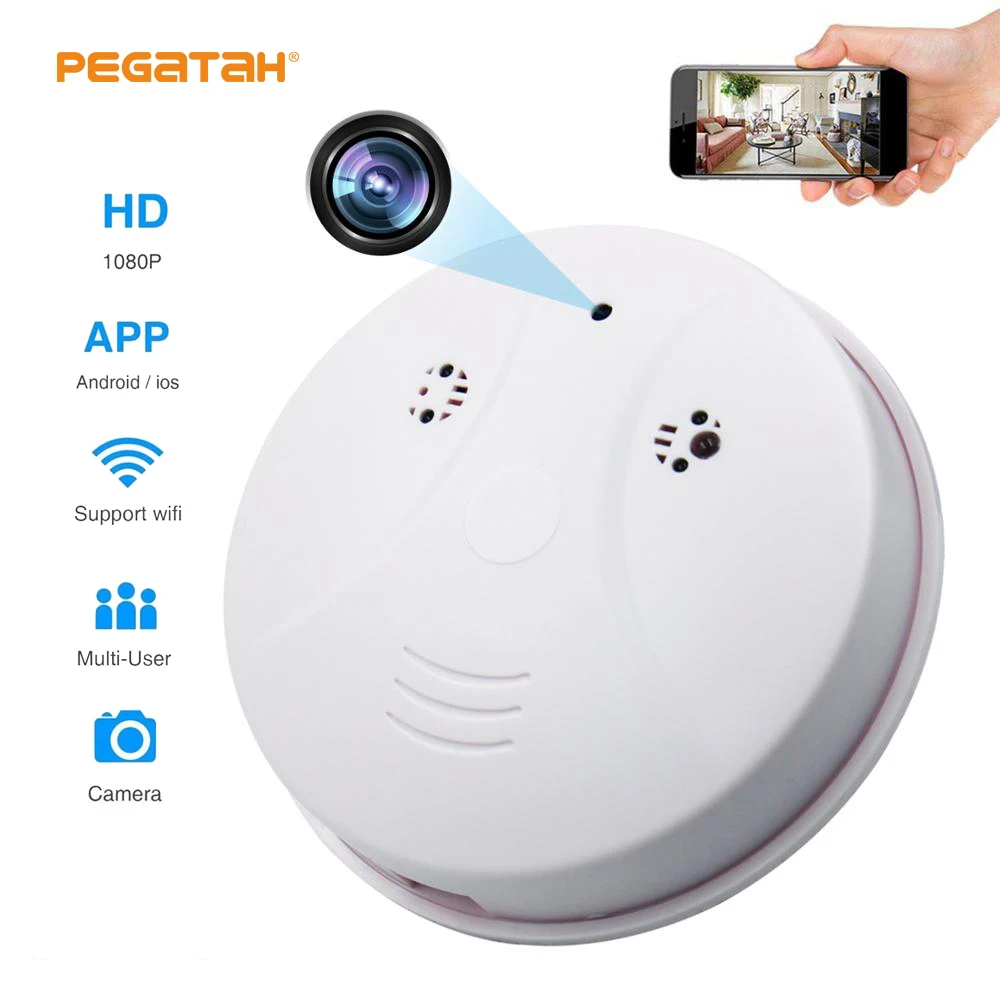 

1080P Wireless Wifi Micro Camera Smoke Detector Mini Camcorder Home Security Remote Control Video Surveillance Camera