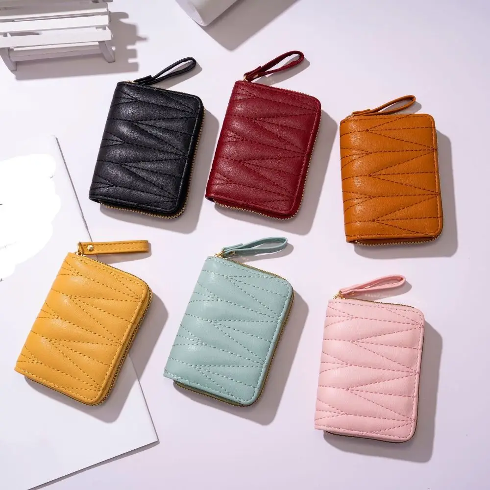 

PU Business Card Holder New Multi-card Solid Color Credit Card Holder Organ Style Coin Purse