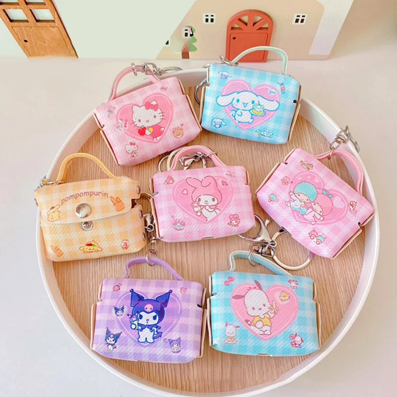 

Sanrio Kuromi Cinnamoroll Portable Storage Bag Data Cable Charger Headset Coin Purse Charging Treasure Antifall Pendant Decorate