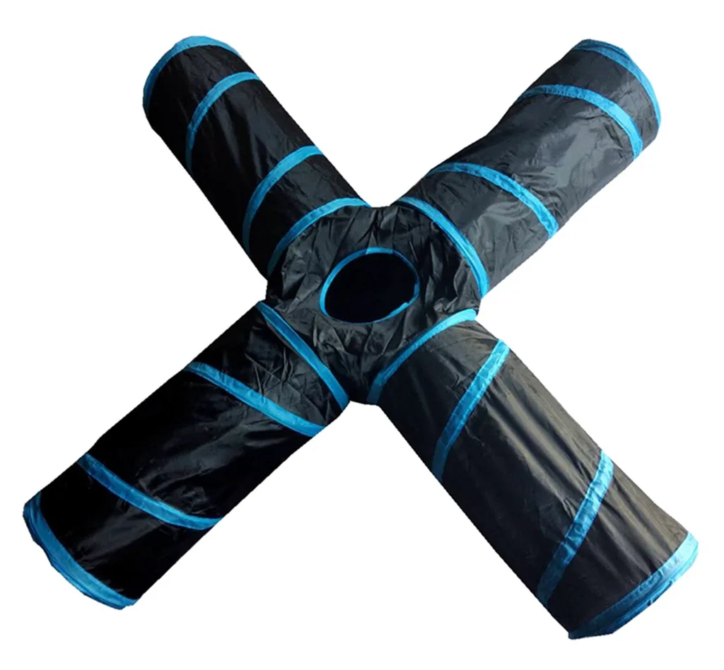 Foldable Simple Storage Four-way Cat Tunnel Pet Toy Pet Circle Paper Pet Training Interactive Fun Toy Kitten Pet Training Tools