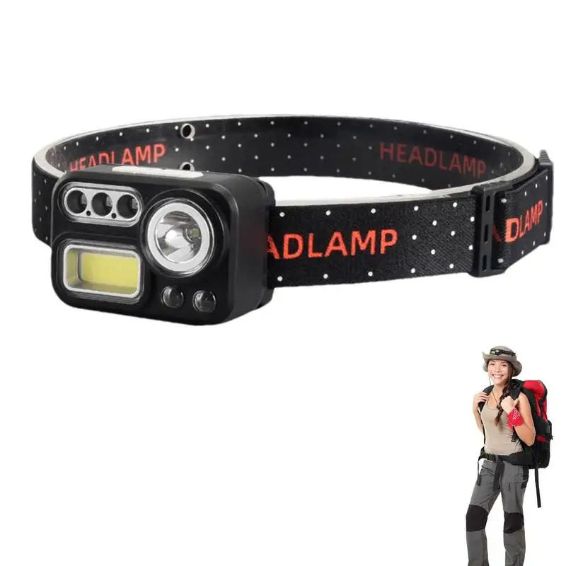 

Induction Headlamp LED Head Lamp With Built-in Battery Flashlight USB Rechargeable Head Torch 8 Lighting Modes Head Light
