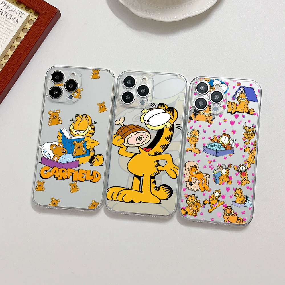 

Cartoon G-Garfields Cute Phone Case For Xiaomi Redmi Note 12 11 11T 10 10S 9 Pro Plus 10C 9A K40 K50 K60 4G 5G Transparent Cover