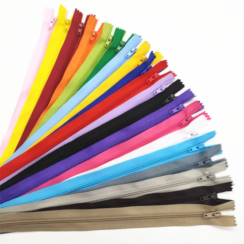 

100 Pcs 3# (3-24 Inches) 7.5-60CM Closed Nylon Coil Zipper Tailor Sewing Process 20 Colors Are Available