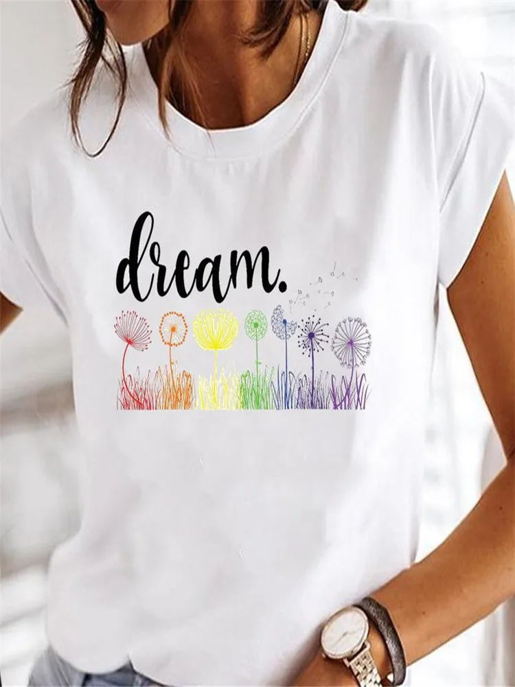

VIIANLES Women Print Clothes Tee Tshirt Female Tops Summer Shirts Butterfly Love Colorful Fashion Cartoon O-neck Ladies New