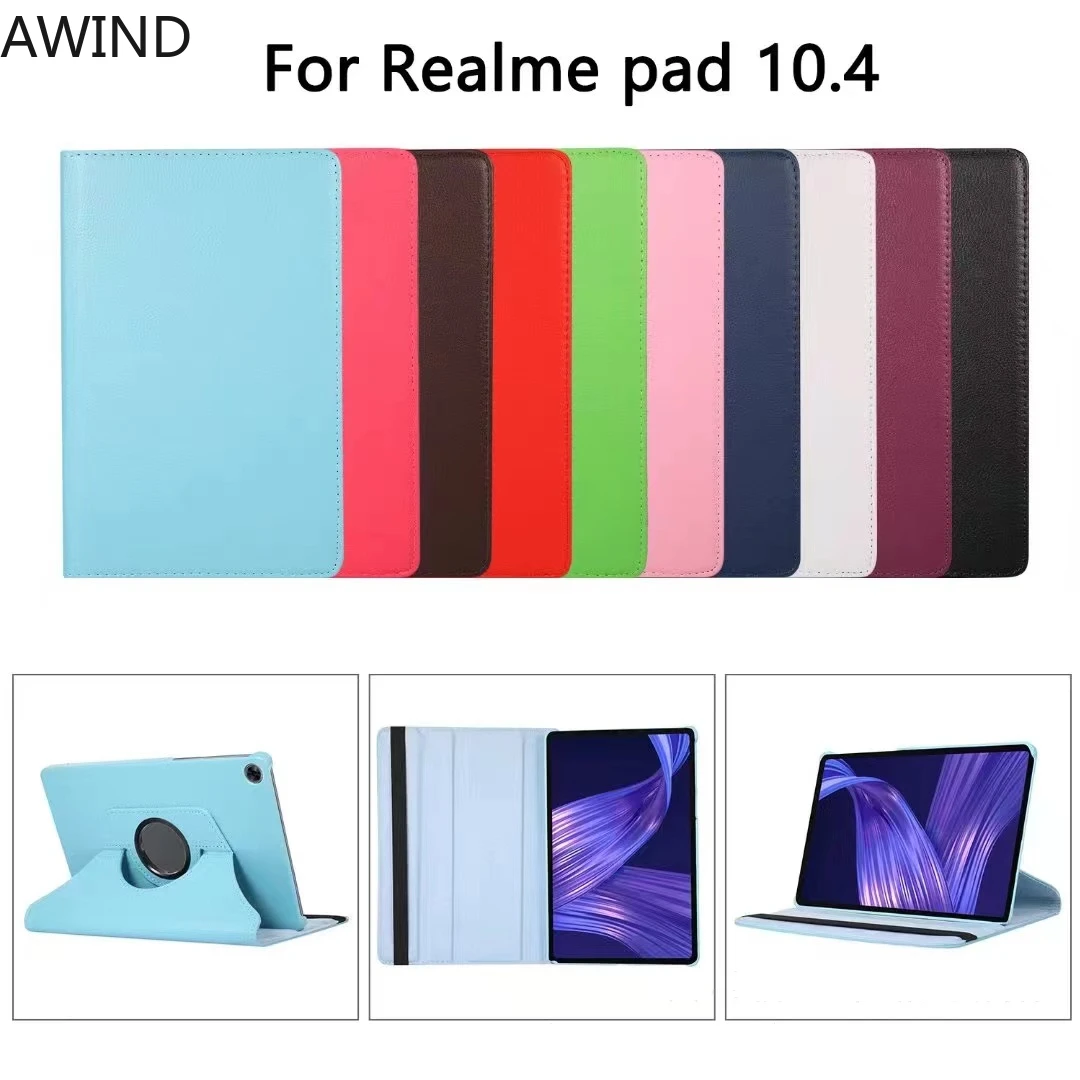 

Чехол-подставка для планшета, вращающийся на 2021 градусов, для Realme Pad 10,4 дюймов RMP2102 RMP2103