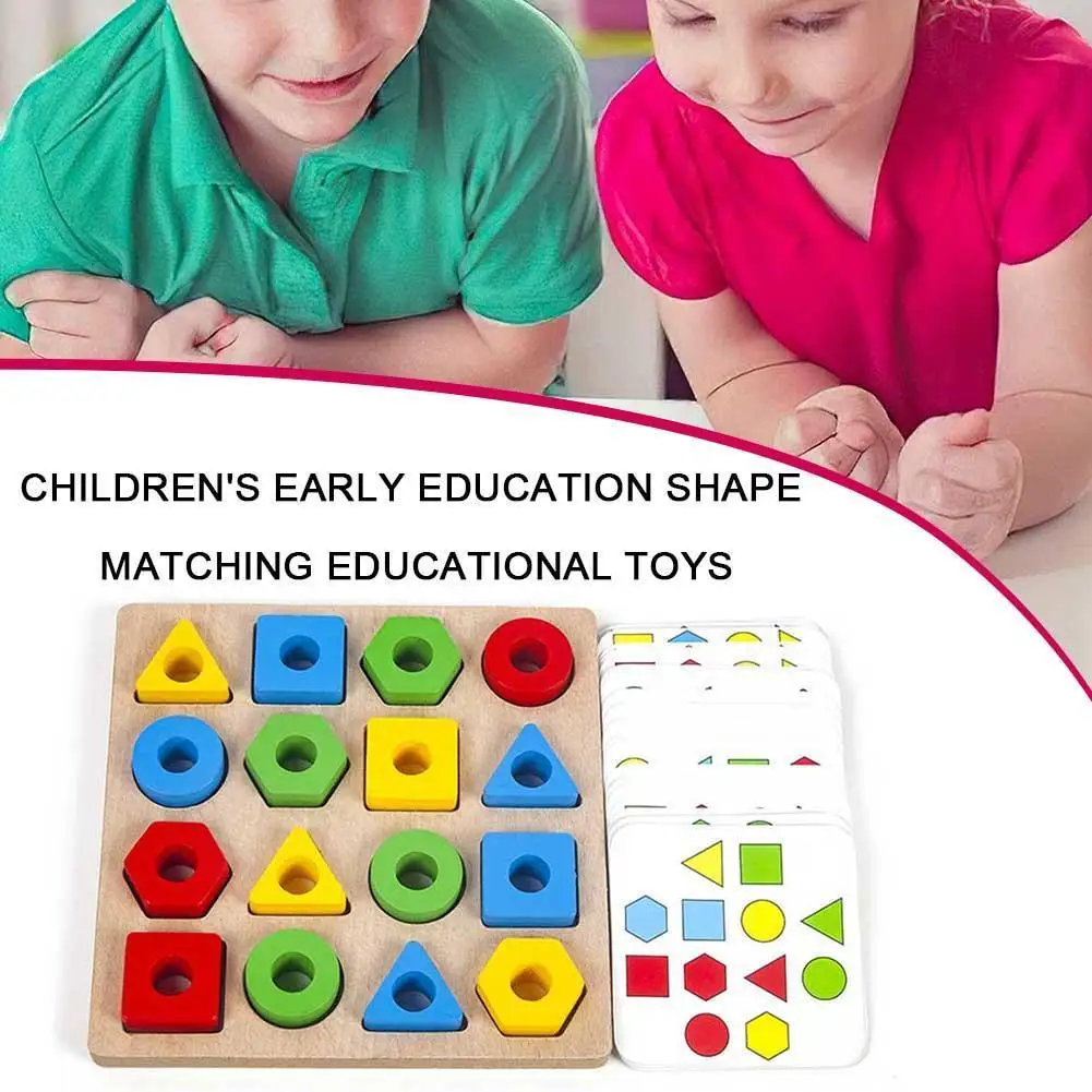 

Kids Geometric Shape Color Matching Thinking Puzzles Toys Interactive Education Board Games Logical Sensory Toys