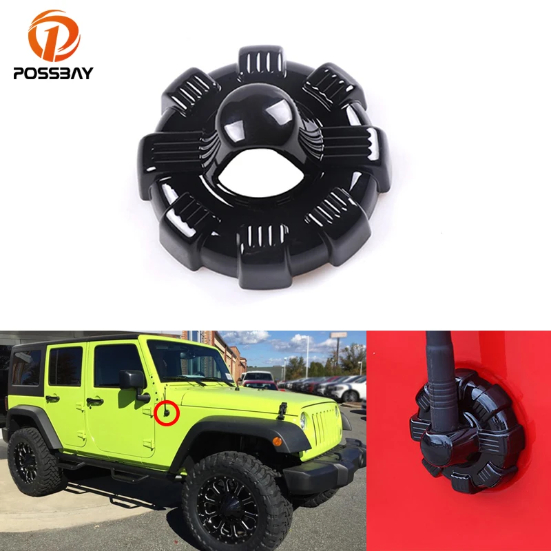 Car Front Side Antenna Base Cover for Jeep Wrangler JK JL Gladiator JT 1997-2019 2020 2021 2022 Auto Replacement Exterior Parts