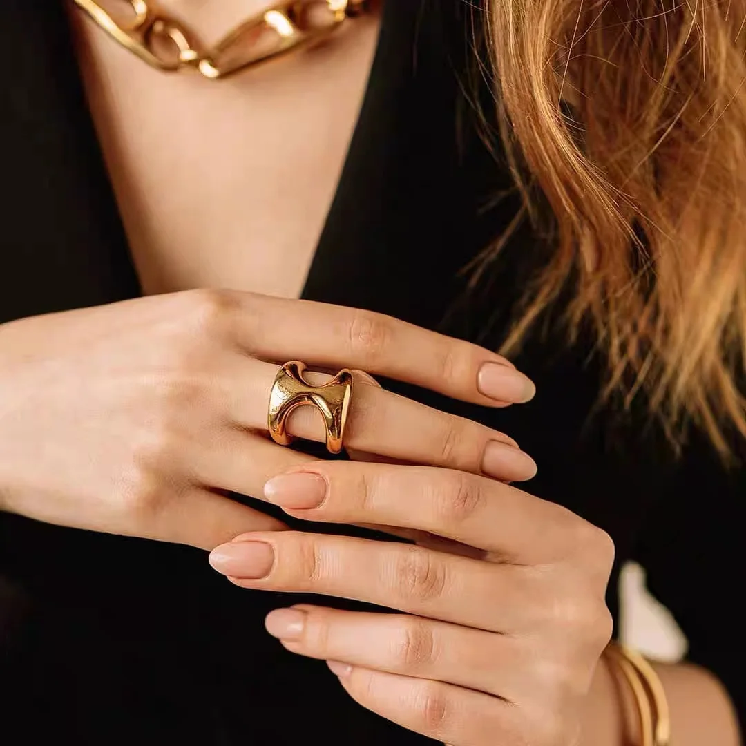 YS 2021 New  high quali Silver Color Bead Irregular rings Can Be Given As A Gift To Women with Free Wholesale Shipping
