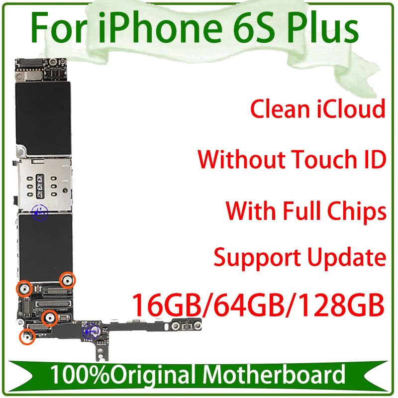100%Original For iPhone 6S Plus With/Without Touch ID Logic Board 16GB 64GB Full Chips Factory Unlocked Motherboard - купить по