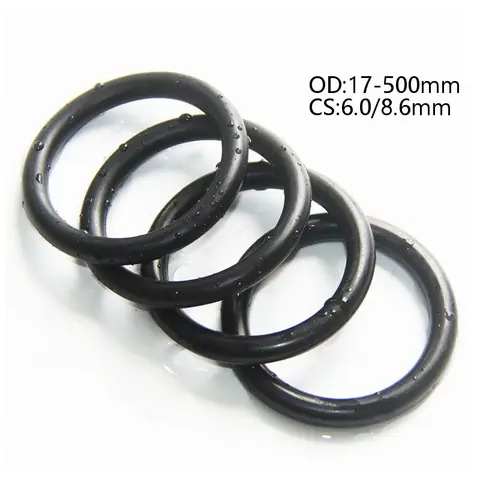 Черный Нитриловый каучук уплотнительное кольцо, CS6.0mm/8,6mm OD17-500mm NBR, устойчивое к маслам и коррозии, применимо к автомобильной гидравлике