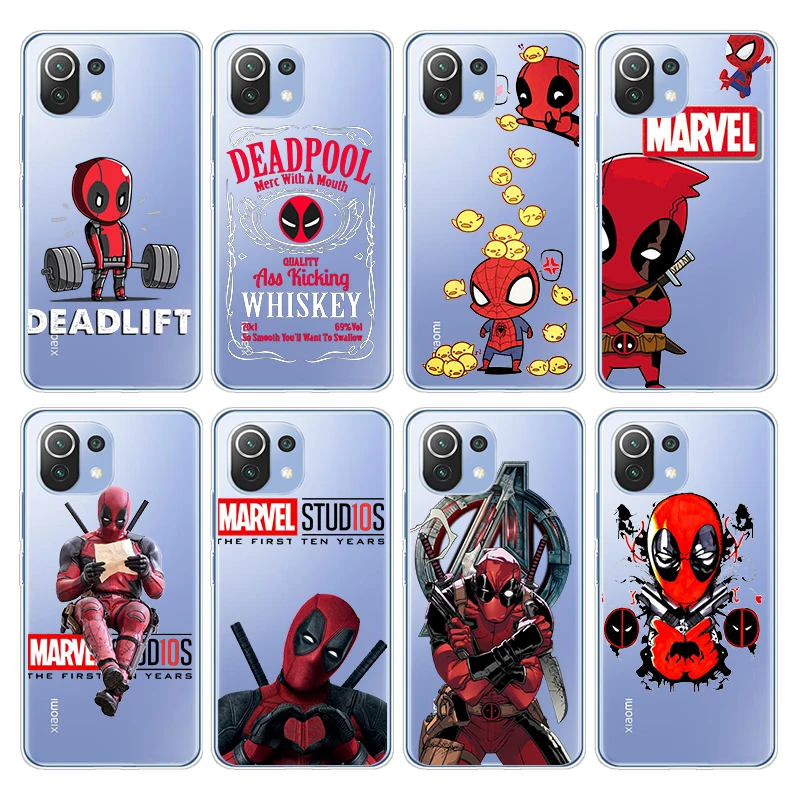 

Cute Hero Deadpool For Xiaomi Mi Note 11 11i 11T 10i 10T 10 9 9T SE Lite Pro Ultra Transparent Silicone TPU Soft Phone Case