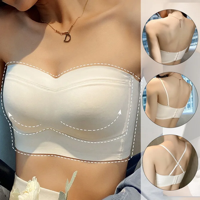 

Bandeau Bra Strapless Brassiere Seamless Push Up Bralette Non-wired Bras Invisible Underwear Women Tube Top Boneless Lingerie